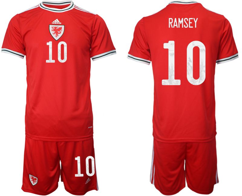 Men 2022 World Cup National Team Welsh home red #10 Soccer Jersey->welsh jersey->Soccer Country Jersey